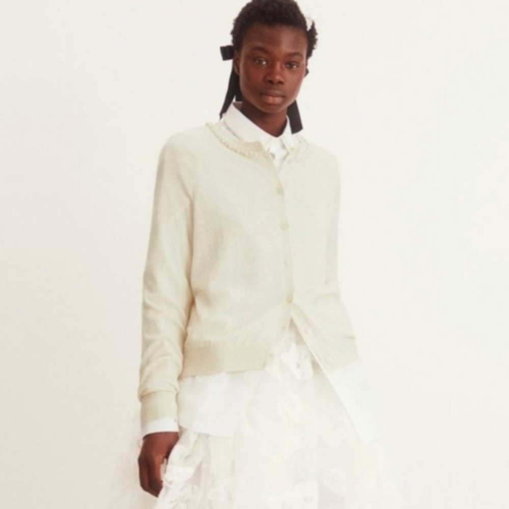 NWT Simone Rocha x H&M Wool/ Silk Blend Cardigan with faux pearl